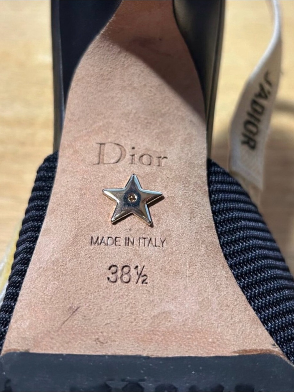 Authentic Dior Black J’Adior Technical Fabric Slingback Heels 38.5 - Picture 8 of 12